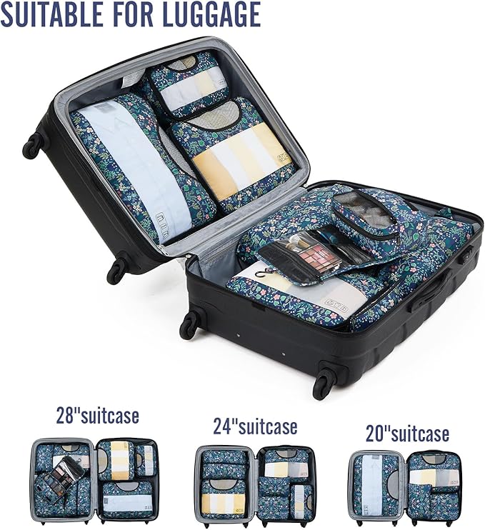Veken 8 Set Packing Cubes for Travel Essentials, Suitcase Organizer Bags in 4 - Image 6