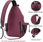 MOSISO Sling Backpack, Canvas Crossbody Hiking Daypack Bag - Image 5