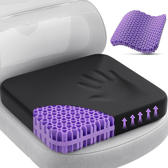 TushGuard Gel Seat Cushion for Long Sitting, Enlarged & Thickened Patent Design by TushGuard