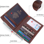 Polare Luxury RFID Blocking Leather Passport Holder Travel Wallet - Image 8