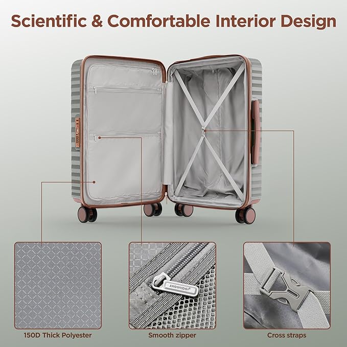 SHOWKOO Luggage Sets 3 Piece Hardside Expandable Suitcase - Image 8