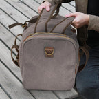 60L Travel Bags for Men, Nomad Canvas Duffle Bag Vintage Genuine Leather Travel - Image 7