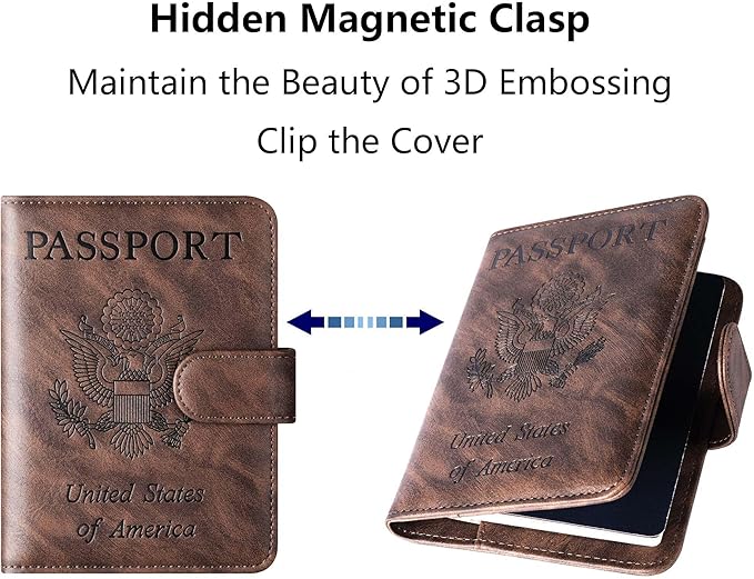 Passport Holder Cover Wallet Travel Essentials Leather Rfid Blocking Case - Image 5