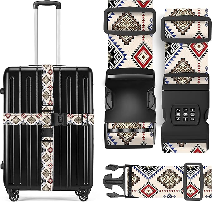 2 Pack Luggage Straps, Adjustable Cute Printing by ZSYTZL