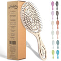 Ninabella Detangle Hair Brush for Women & Men - Does not Pull - Straightening Brushes for Straight & Curly Hair - Unique Spiral Detangling Hairbrush - Cream