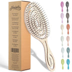 Ninabella Detangle Hair Brush for Women & Men - Does not Pull - Straightening Brushes for Straight & Curly Hair - Unique Spiral Detangling Hairbrush - Cream