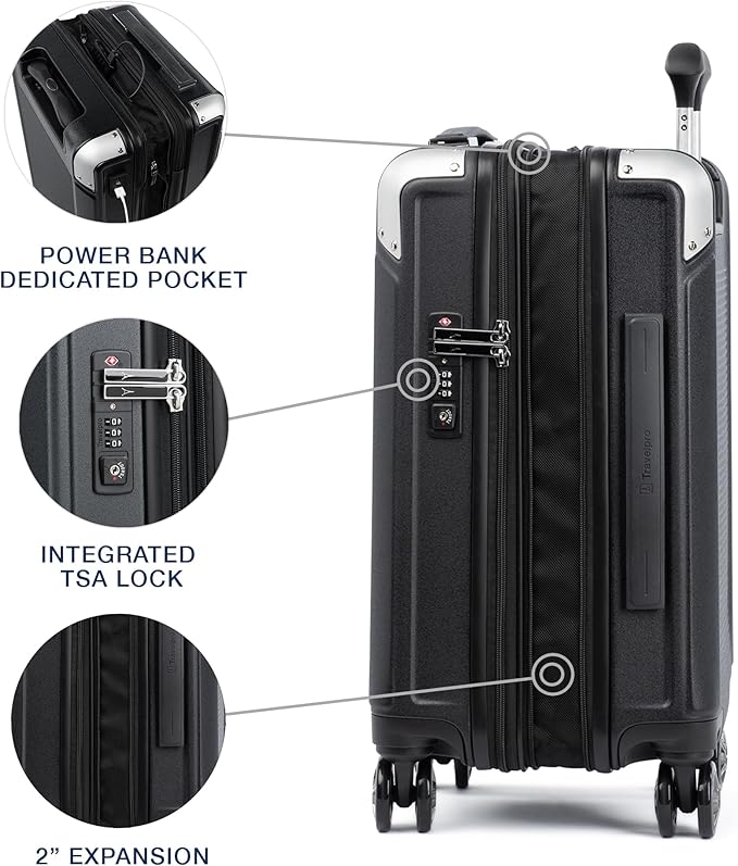 Travelpro Platinum Elite Hardside Expandable Carry on Luggage, 8 Wheel Spinner - Image 3