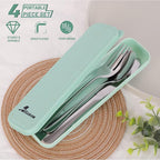 8 Picec Travel Utensils Camping utensils Travel Silverware Set - Image 3