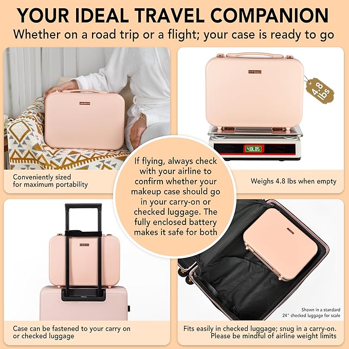 Lighted Makeup Case with Mirror - Image 5