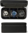 TAWBURY 3 Watch Case for Men – Luxury Leather Watch Travel Case for Men | Black by TAWBURY