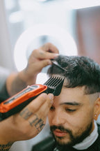 Supreme Trimmer 3-in-1 Barber Bundle | Pro Clipper, DLC T-Shaper Trimmer & Crunch Foil Shaver | Professional Beard Trimmer Men’s Hair Clipper Kit | Red