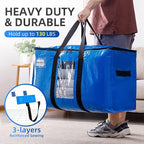 TAILI Extra Large Moving Bags, 6 Pack Blue Heavy Duty Totes - Image 2