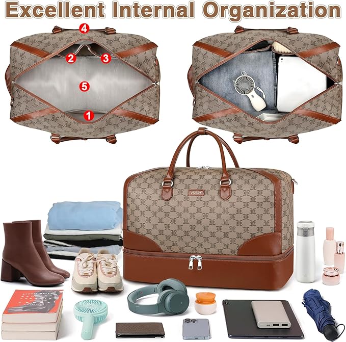Weekender Bag for Women, Travel Duffel Bag Carry On Overnight Bag - Image 3