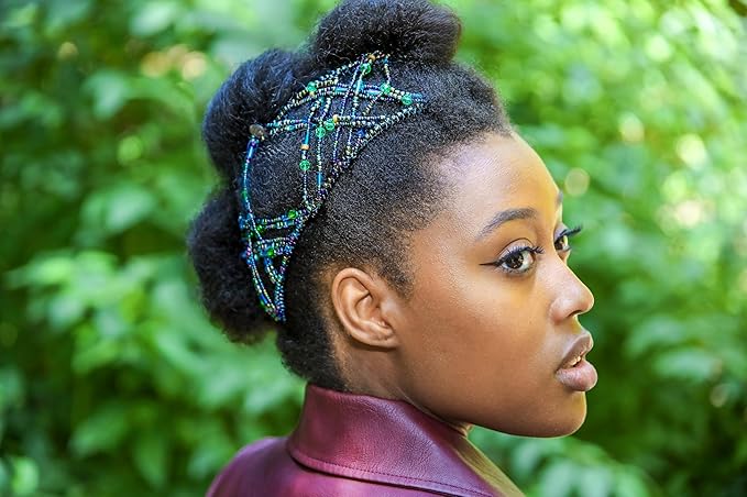 Hair Hugger for Fine, Thin, Short & Straight Hair by HairZing - Easy Comfy Styles, Add Volume with No Pressure - Double Comb with Elastic for UpDo, Ponytail, French Twist, Bun (Sea Lake - Medium)