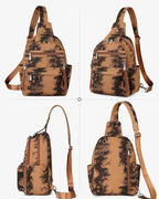 FADEON Large Sling Bag for Women, Leather Crossbody Purse Designer Anti Theft - Image 8