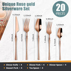 20-Piece Rose Gold Silverware Set - Image 2