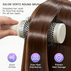 Fast Dry Round Brush with Ceramic Ion Thermal Barrel and Nylon Bristles,Argan oil Round Hair Brush for Blow Drying,Styling,Curling,Straightening, Perfect Styling .for All Hair Types-53mm
