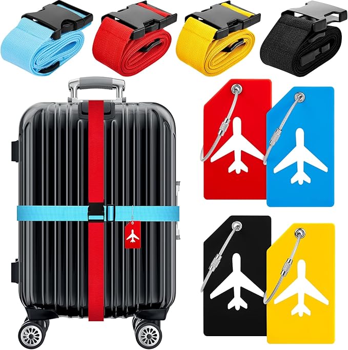 Weewooday 8 Pcs Luggage Straps Suitcase Tags Set by Weewooday
