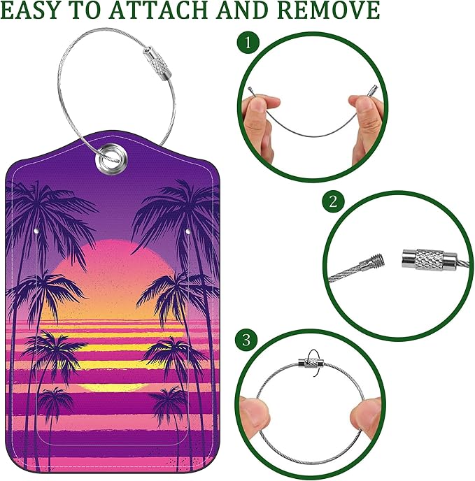 2 Pack Luggage Tag for Suitcase Sunset - Image 4