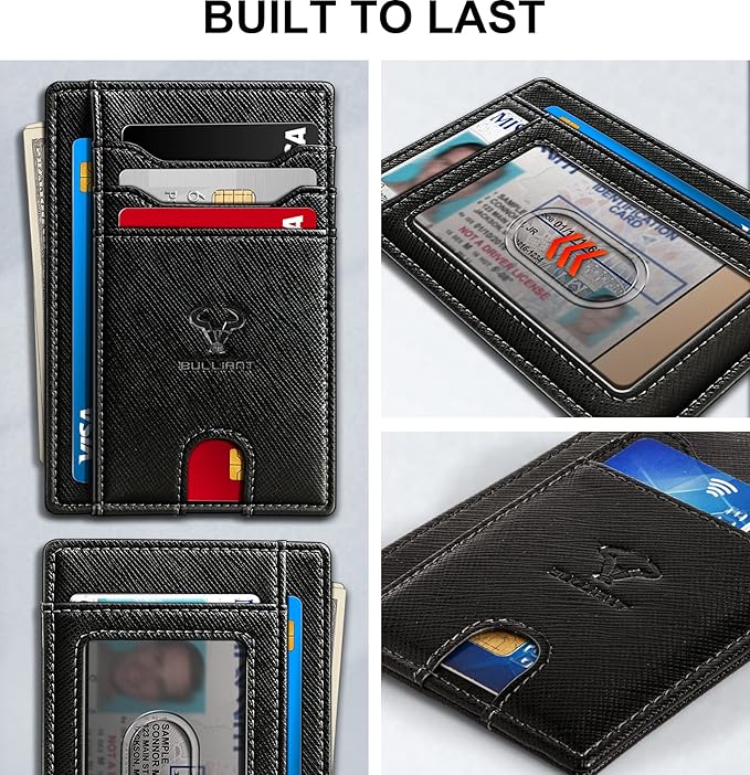 BULLIANT Slim Wallet, Skinny Minimal Thin Front Pocket Wallet Card Holder - Image 3