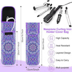 Shappy 2 Pcs Heat Resistant Hair Tools Bag Curling Iron Travel Case Cover Neoprene Flat Iron Holder Travel Case and Silicone Mat Pouch for Hot Hair Tools Storage Organizer(Mandragora)