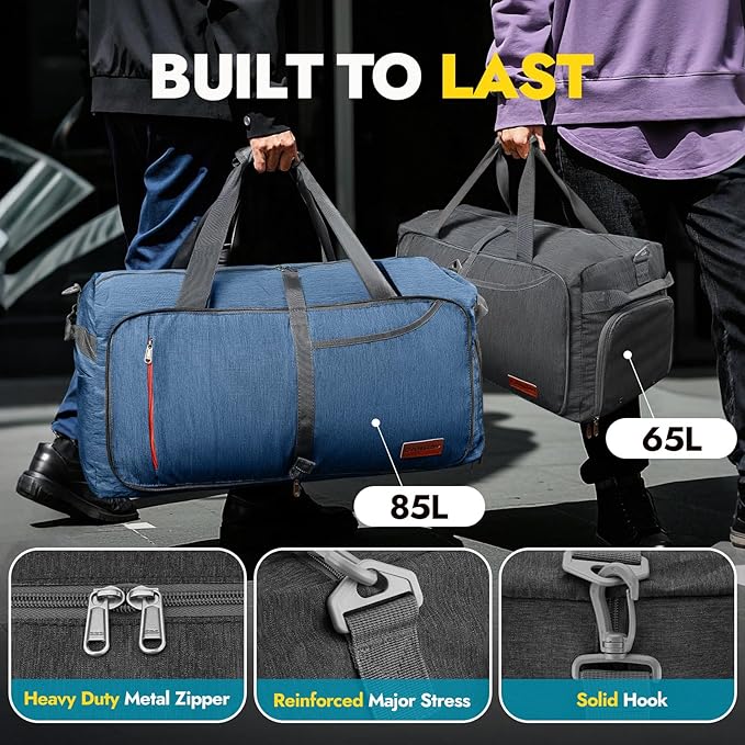 Canway 85L Travel Duffel Bag, Foldable Weekender Bag - Image 5