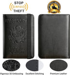 Passport Holder Cover Wallet Travel Essentials RFID Blocking Leather Card Case - Image 4