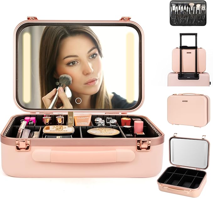 Lighted Makeup Case with Mirror by Unknown
