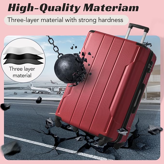 Merax 28 Inch Checked-Large Luggage - Image 4