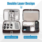 SELLYFELLY Electronics Travel Organizer, Double Layer Cable Organizer Bag - Image 3