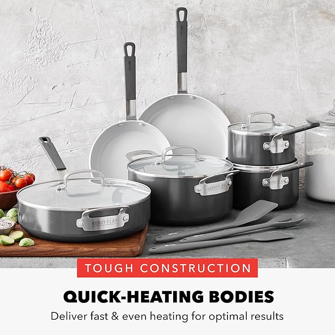 GreenPan x Bobby Flay 13 Piece Nonstick Cookware Pots and Pans Set, PFAS-Free - Image 7
