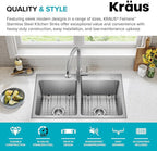 KRAUS Fairlane 33-inch Drop In/Top Mount Double Bowl 18-Gauge Stainless Steel - Image 5
