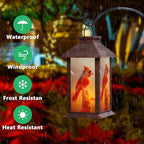 Solar Lanterns Outdoor, Waterproof Cardinal Garden Hanging Lanterns - Image 3