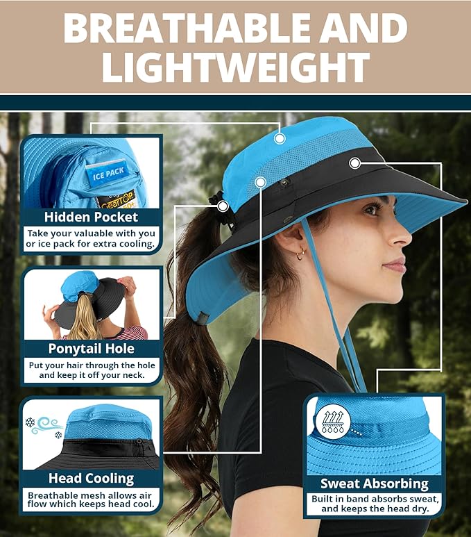 GearTOP Safari Sun Hat for Men and Sun Hats for Women UV Protection UPF 50+ - Image 4