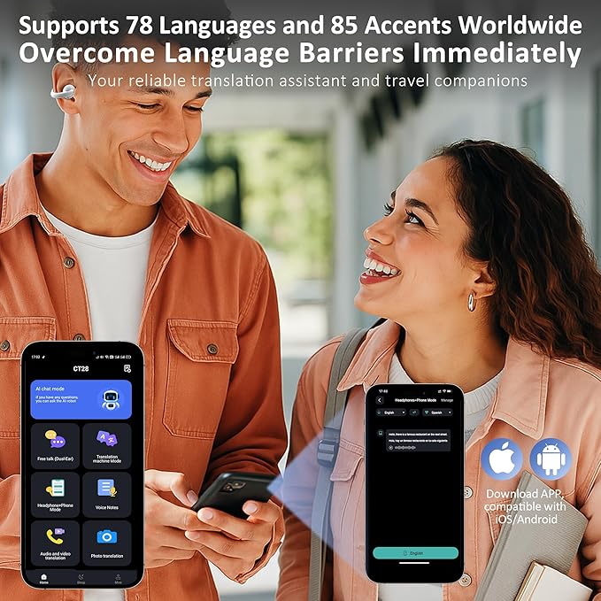 Language Translation Earbuds Real Time, IAMJOY Language Translator Earbuds Open - Image 3