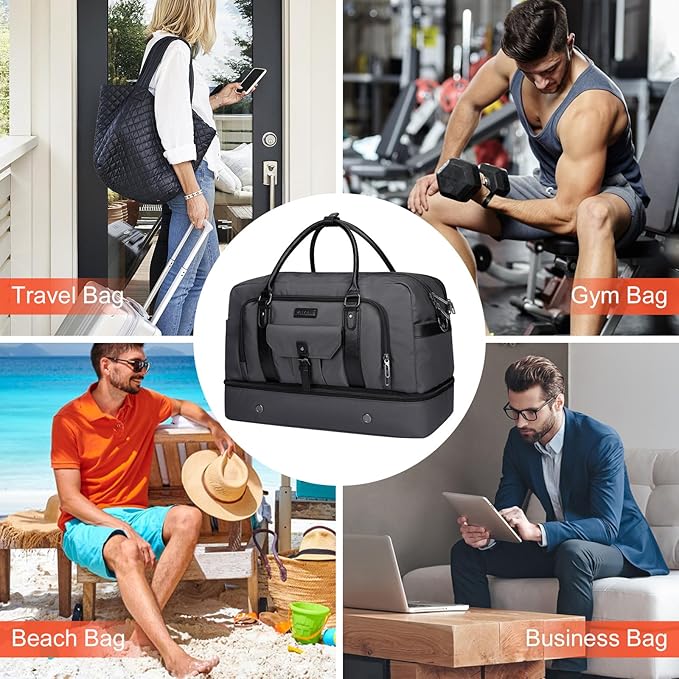 WITZMAN Weekender Bags for Men Women Carry On Duffle Overnight Bag - Image 9
