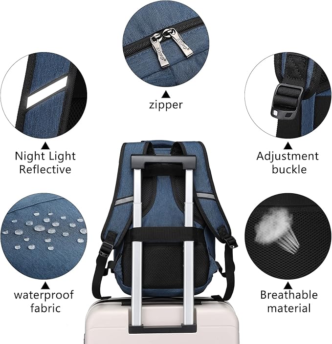 Kono Carry on Backpack, Waterproof Lightweight Daypack - Image 5