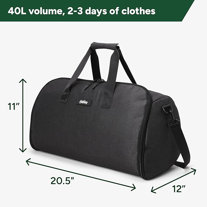 Halfday Convertible 2-in-1 Garment Duffel Weekender Bag 40L | Wrinkle-Free - Image 6