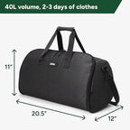 Halfday Convertible 2-in-1 Garment Duffel Weekender Bag 40L | Wrinkle-Free - Image 6