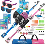 Kids Fishing Pole Set, Telescopic Fishing Rod Reel Combo Kids Starter Kit by THKFISH