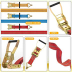 4Pack Heavy Duty Ratchet Straps, 2” 32Ft Ratchet Tie Down Strap, Tie Down - Image 7