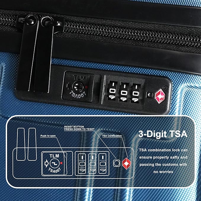 Luggage Sets 4 Piece, ABS PC Lightweight Suitcases - Image 3