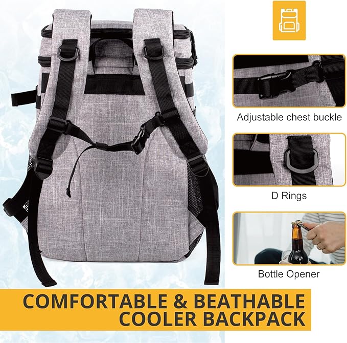 Tactical Backpack Cooler, Soft Lightweight Leakproof Cooler Backpack, Insulated - Image 7