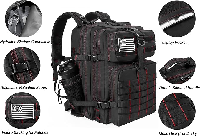 LHI Military Tactical Backpack for Men and Women 45L Army 3 Days Assault Pack - Image 4