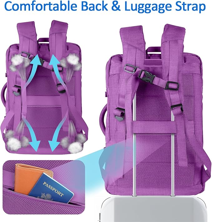 60L Carry On Backpack, Extra Large Laptop Backpack, Big Capacity Travel Backpack - Image 6