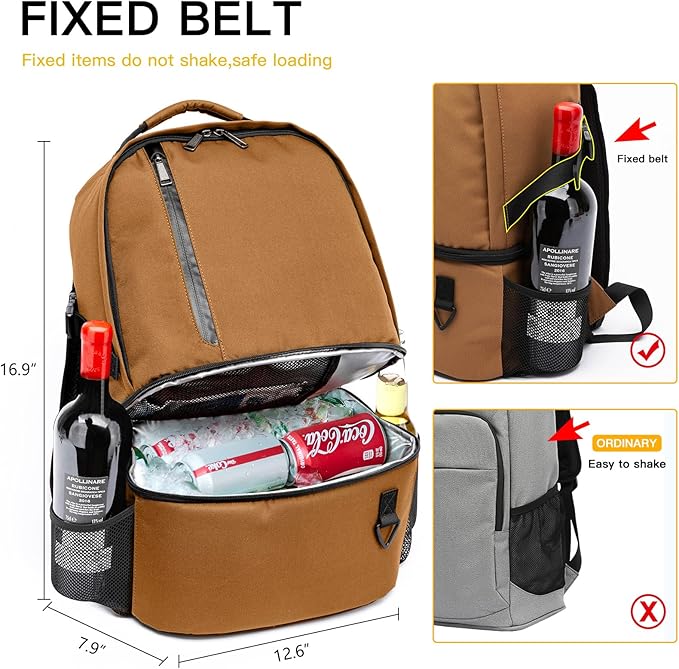 TUGUAN Insulated Cooler Backpack 38 Cans Double Deck Leakproof Lightweight Soft - Image 6
