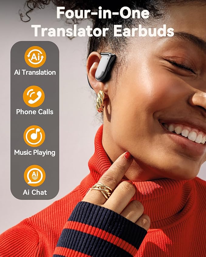 AI Translation Earbuds Real Time, 164 Languages & Accents, 4-in-1 Translator - Image 5