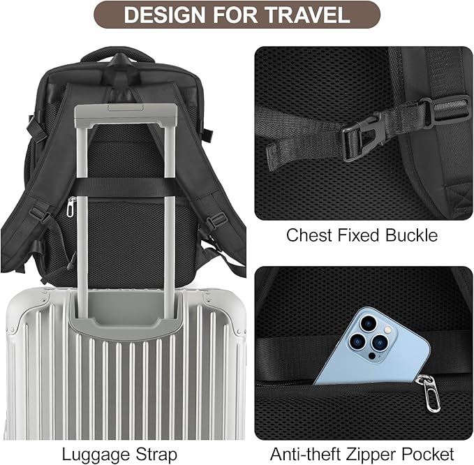 Travel Laptop Backpack with USB Charging Port Business Anti Theft Water - Image 4