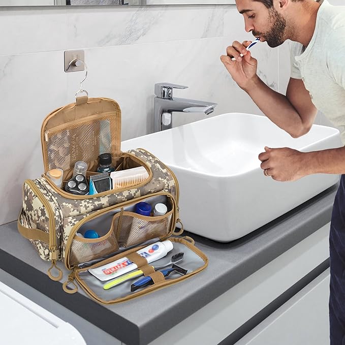 Tactical Toiletry Bag for Men, Hanging Hygiene Bag, Travel Dopp Kit Organizer - Image 8