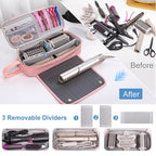 2IN1 Hair Tools Travel Bag with Heat Resistant Mat for Shark Flexstyle, Flat Irons, Straighteners, Curling Iron, Hair Dryer Case Compatible with Revlon One-Step Hair Dryer, Hair Essentials